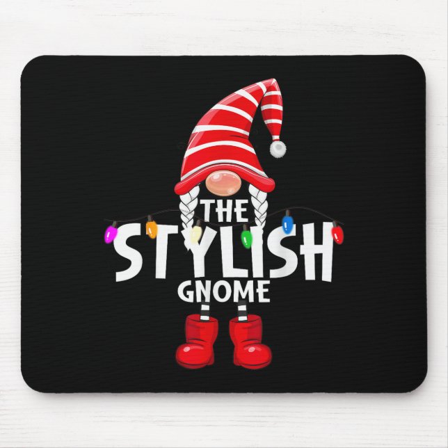 The Stylish Gnome Christmas Matching Pajama  Mousepad (Vorne)