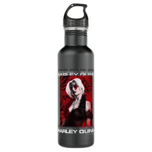 The Suicide Squad   Harley Quinn Red Fern Portrait Edelstahlflasche