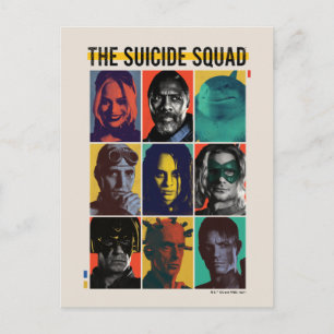 The Suicide Squad Retro Grid With Harley Quinn Postkarte
