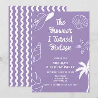 The Summer I Turned Sixteen 16th Birthday Party Einladung