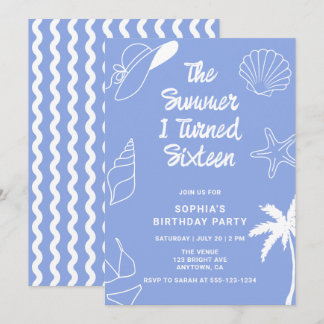 The Summer I Turned Sixteen 16th Birthday Party Einladung