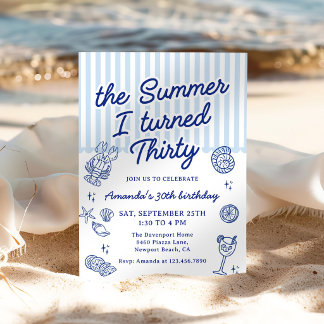 The Summer I Turned Thirty 30th Birthday Party Einladung
