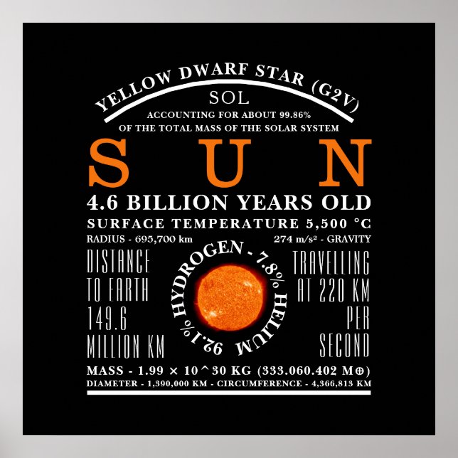 The Sun Detailed Astronomy Poster (Vorne)