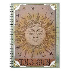 The Sun Vintag Tarot Card Celestial Art Notizblock