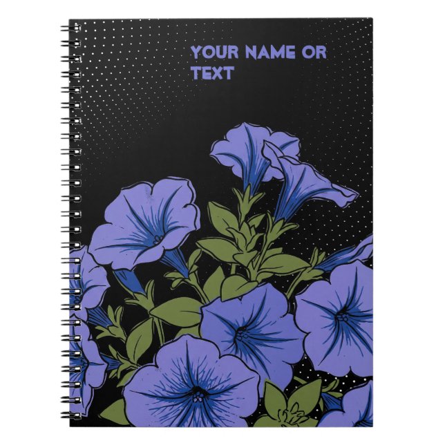 The 'Surfinia Blue Vein' Petunia Pop Art Notizblock (Vorderseite)