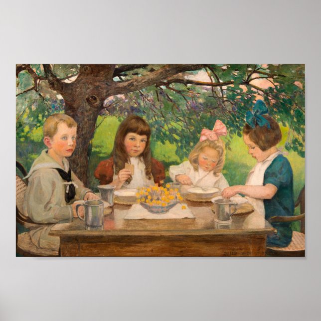 The Tea Party by Jessie Wilcox-Smith Poster (Vorne)