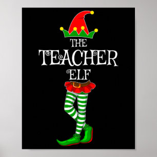 The Teacher Elf Familie Matching Xmas Funny Idea C Poster