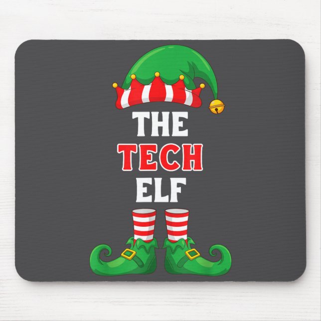 The Tech Elf Shirt Christmas For It Guy Tech Suprt Mousepad (Vorne)