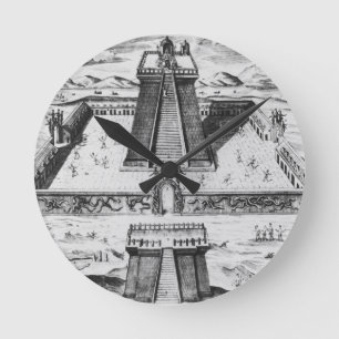 The Templo Mayor at Tenochtitlan Runde Wanduhr