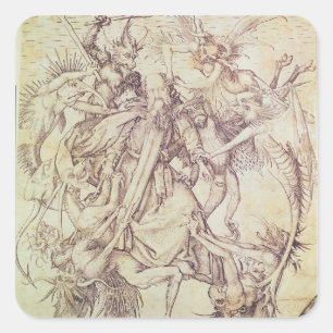 The Temptation of St. Anthony Quadratischer Aufkleber