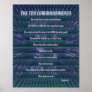 The Ten Commandments - Teal Spikes Poster