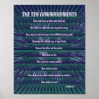 The Ten Commandments - Teal Spikes Poster
