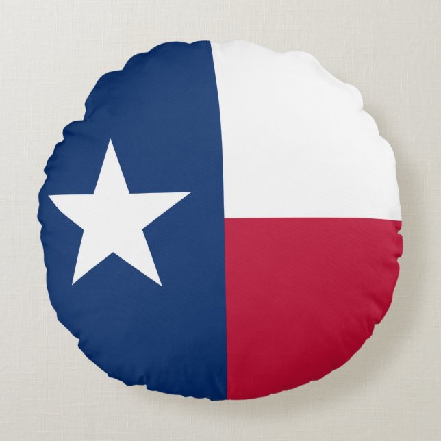 The Texan Lone Star State Flag of Texas Rundes Kissen (Vorderseite)