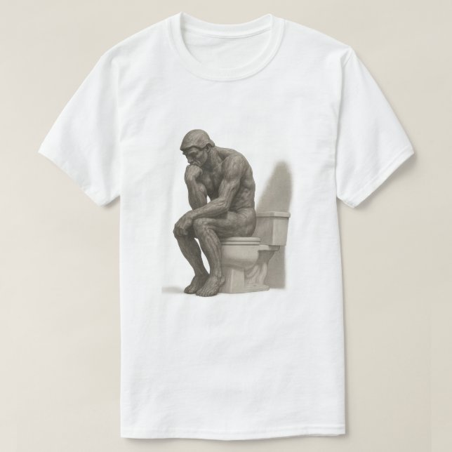 The Thinker on the Throne – Classical Charcoal Sty T-Shirt (Design vorne)