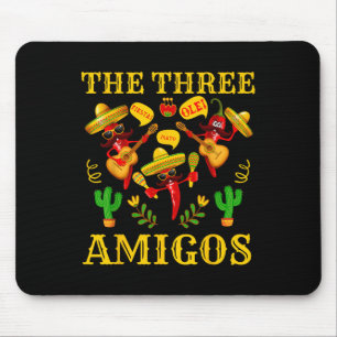 The Three Amigos - Funny Chili Cinco De Mayo Mousepad