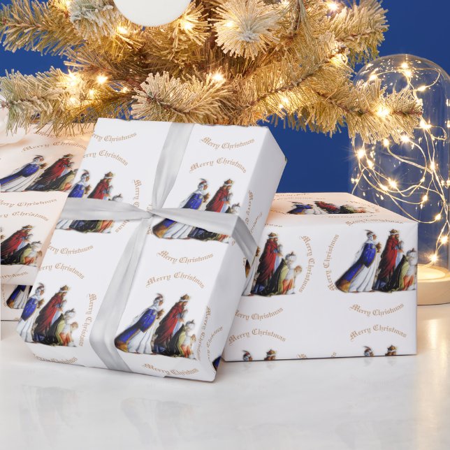 The Three Magi Bearing Geschenke & Weihnachtsgrüße Geschenkpapier (Feiertage)