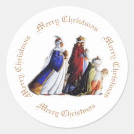 The Three Magi Bearing Geschenke & Weihnachtsgrüße Runder Aufkleber