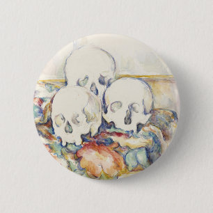 The Three Skulls von Paul Cézanne Classic Malerei Button