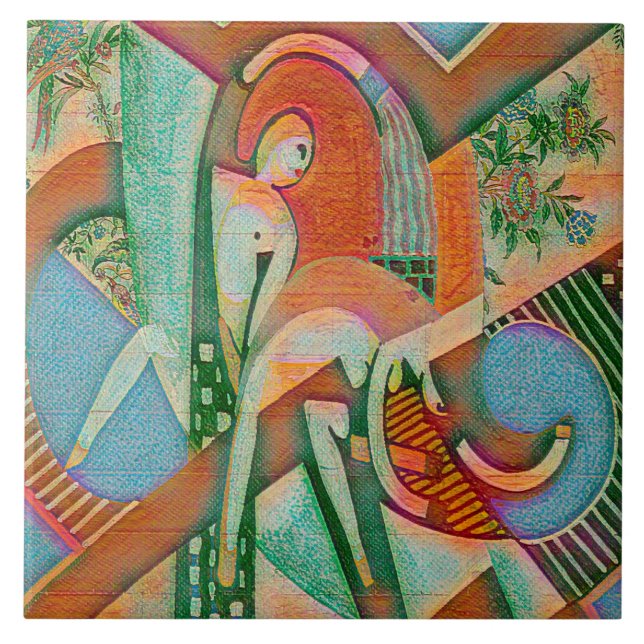 The Thundershower – Abstract Chaos in Bloom Fliese (Vorderseite)