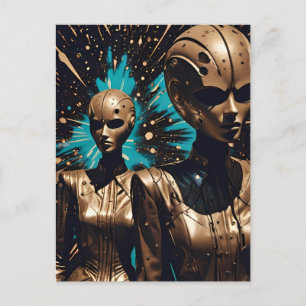 The Tiffany Twisted Twins - Ken Gage Surreal Art Postkarte