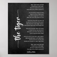 The Tiger Gedicht von William Blake Black and Whit