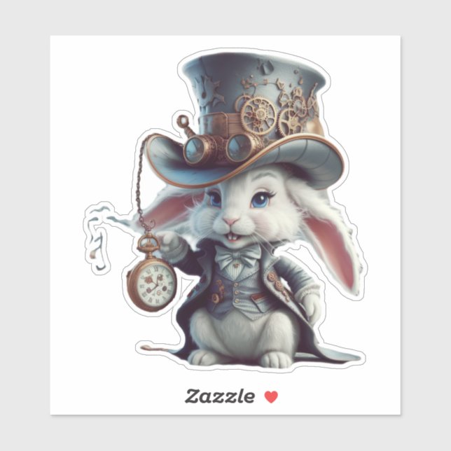 The Timekepers Steampunk Bunny Aufkleber (Blatt)