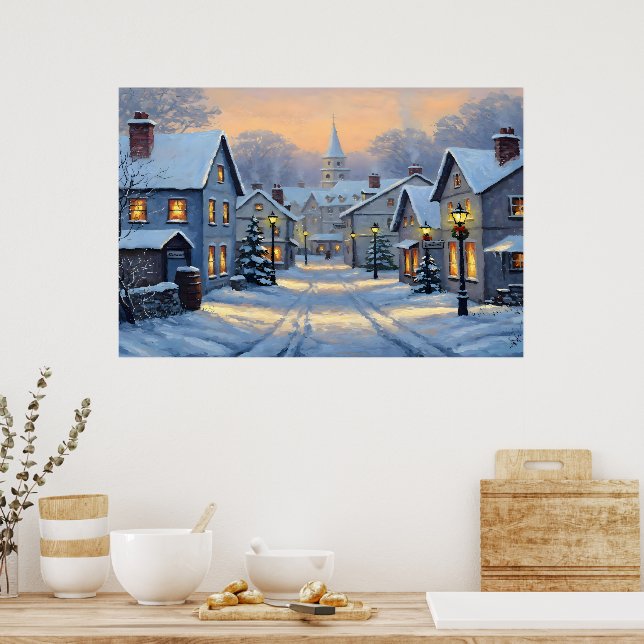 The Town In Winter Poster (Küche)