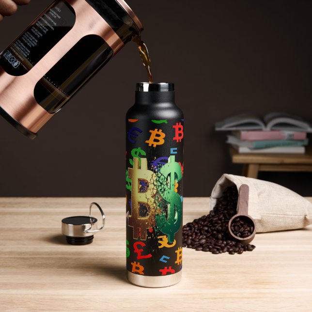 The Trader Dream Collection Candlestick Charts Trinkflasche (Kaffee (gedreht))