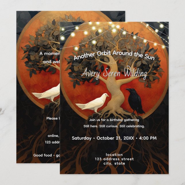 The Tree Between Worlds | Tree of Life R&B Einladung (Vorne/Hinten)