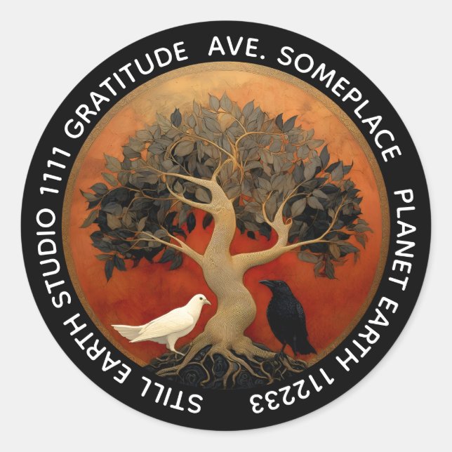 The Tree Between Worlds | Tree of Life Red/Blk Runder Aufkleber (Vorderseite)