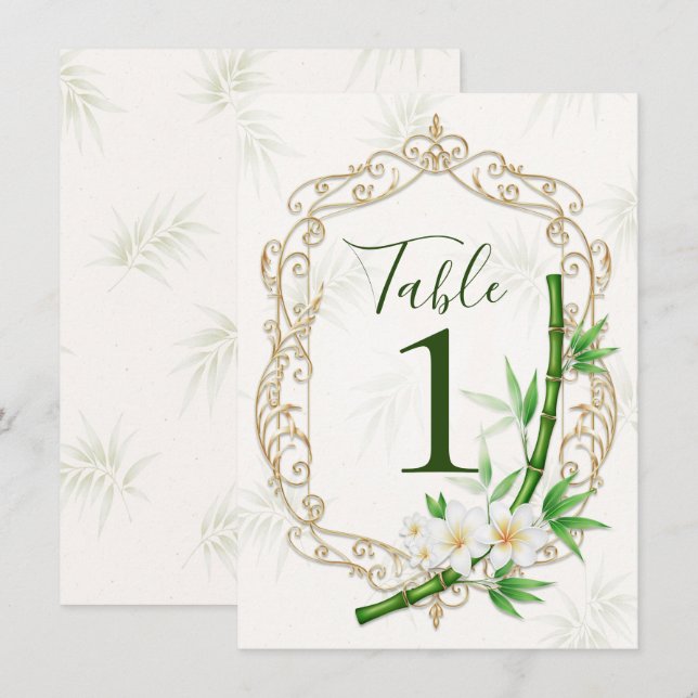 The Tropical Imperial Bamboo Garden Wedding  Einladung (Vorne/Hinten)