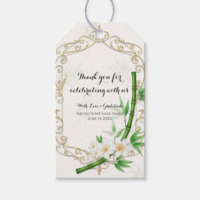 The Tropical Imperial Bamboo Garden Wedding  Geschenkanhänger (Vorderseite)