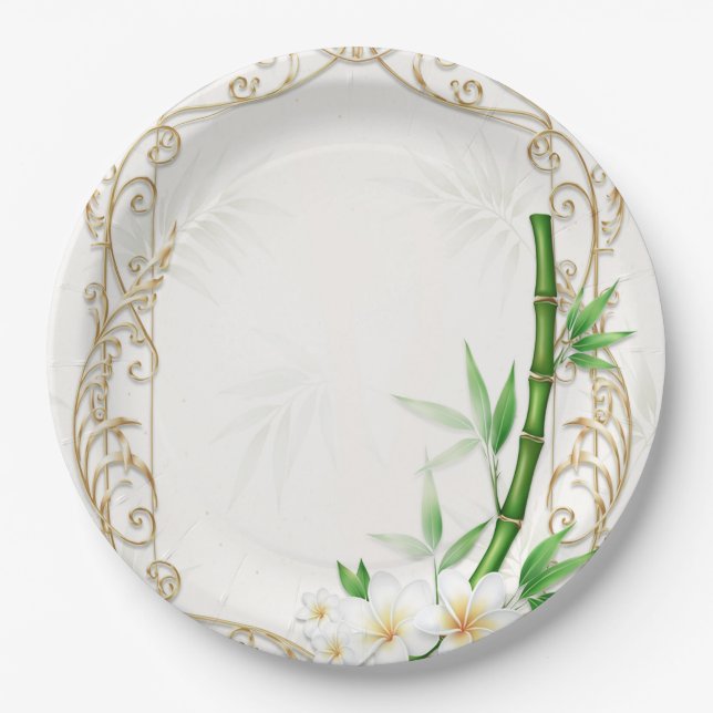 The Tropical Imperial Bamboo Garden Wedding  Pappteller (Vorderseite)
