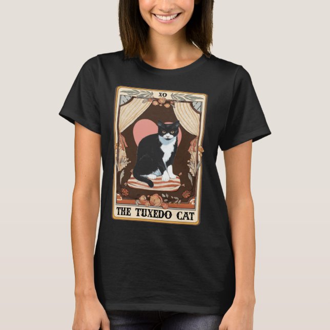 The Tuxedo Cat Tarot Card Tuxedo Cat Tuxedo Mom Ca T-Shirt (Vorderseite)