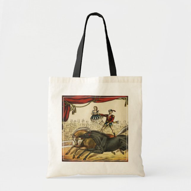 The Two Horse Act, Circus Performance, Circa 1874. Tragetasche (Vorne)