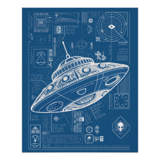 The UFO Blueprint Poster