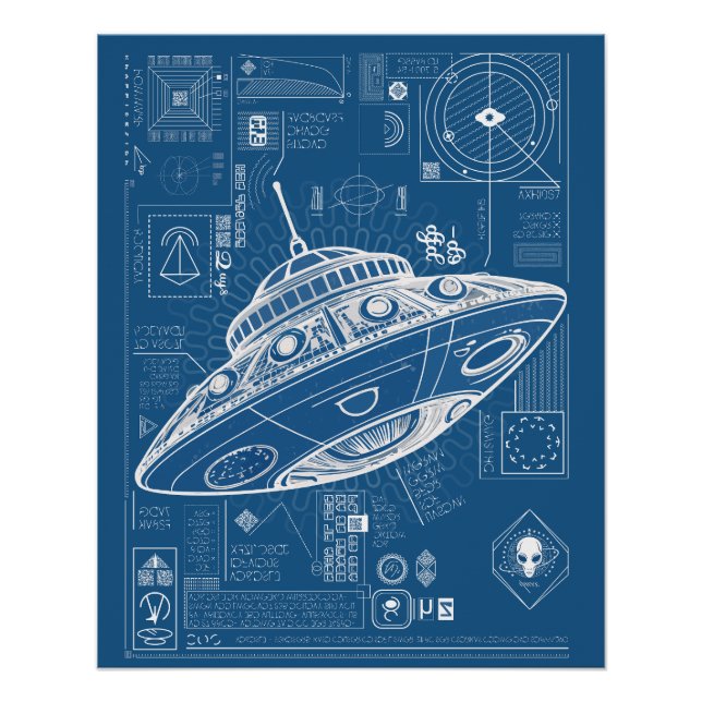 The UFO Blueprint Poster (Vorderseite)