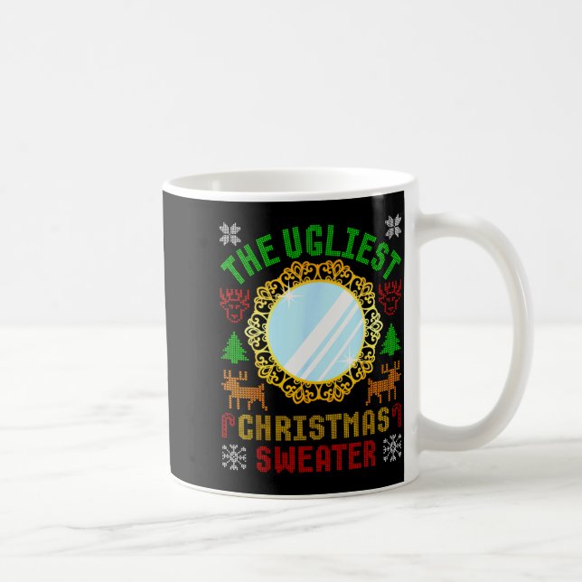 The Ugliest Ugly Christmas Sweater With Mirror Fun Kaffeetasse (Rechts)