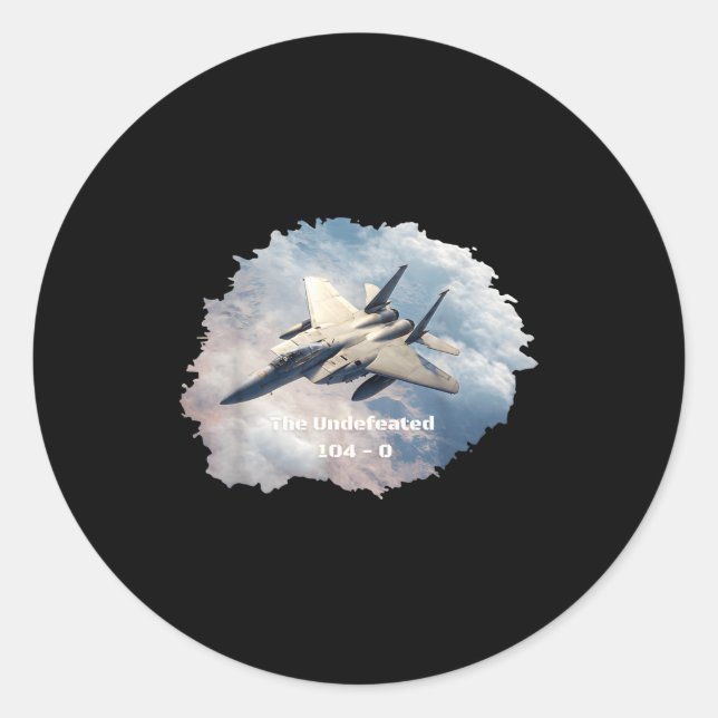 The Undefeated F-15, 104-0, V3 - Patriotic Series  Runder Aufkleber (Vorderseite)