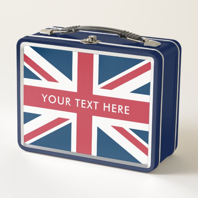 The Union Jack British Flag Blue Metall Brotdose (Vorderseite)