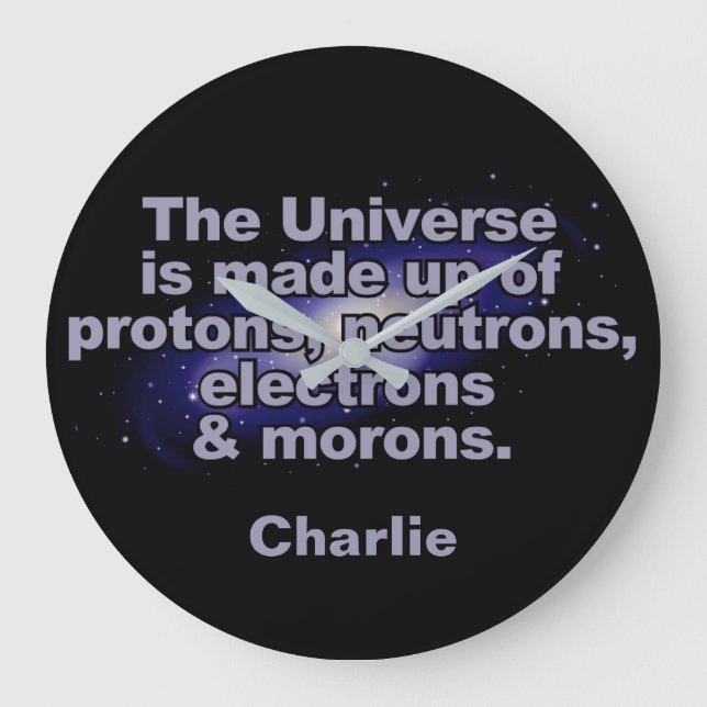 "The Universe"-individuelle Name-Wanduhr Große Wanduhr (Vorderseite)