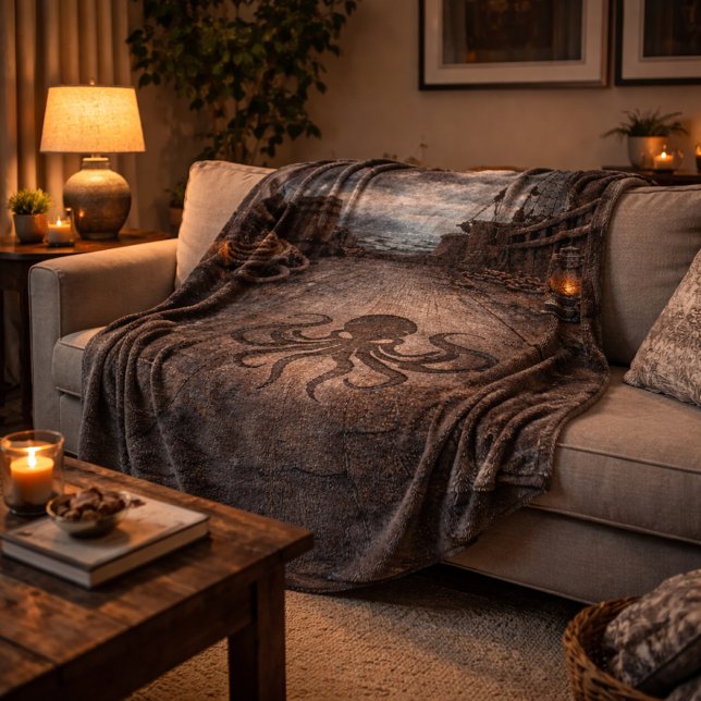 The Unmanned Deck — Pirate Ship Scene Fleecedecke (Von Creator hochgeladen)