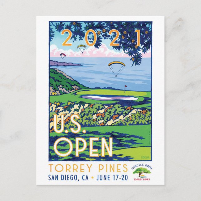 The USA Golf Open 2021 TORREY PINES Geschenke Postkarte (Vorderseite)