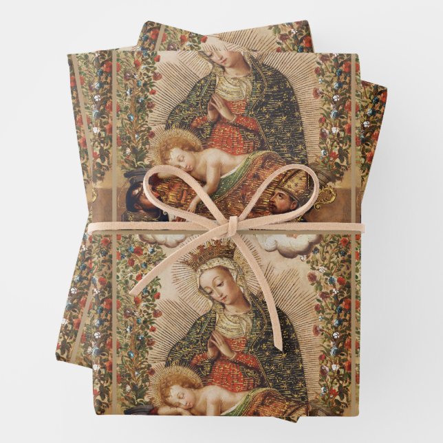 The Virgin Adoring the Christ Child at Christmas Geschenkpapier Set (Beispiel)