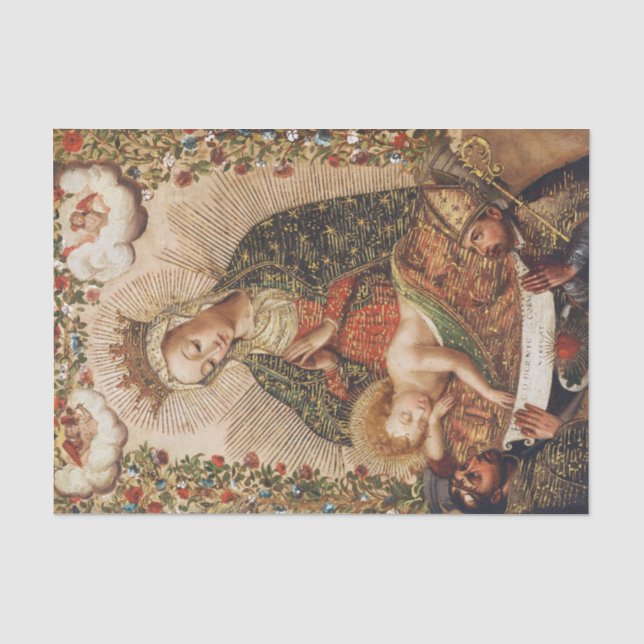 The Virgin Adoring the Christ Child at Christmas Seidenpapier (Vorderseite)