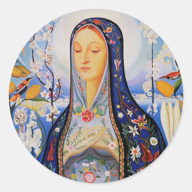 The Virgin - Joseph Stella Runder Aufkleber (Vorderseite)