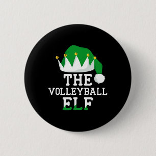 The Volleyball Elf Xmas Familie Matching Group Chr Button