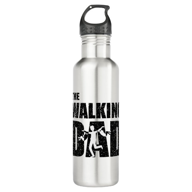 The Walking Dad Funny Gift for Father Edelstahlflasche (Vorderseite)