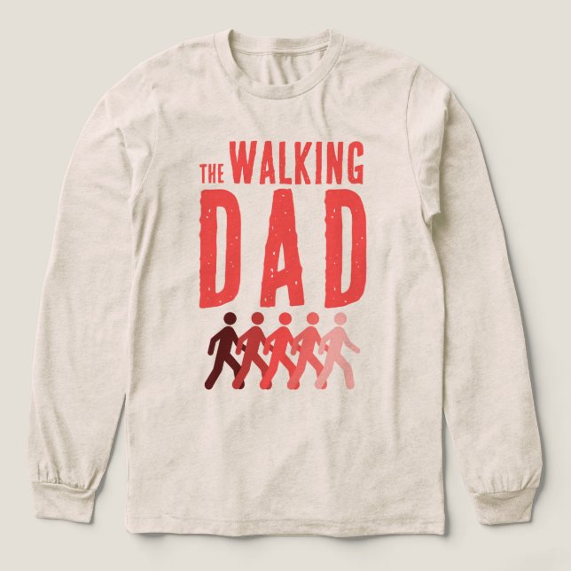 The Walking Dad in Coral Red  Tri-Blend Shirt (Design Vorderseite)