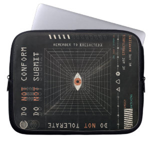 The Watcher - Techno-Brutalist Streetwear Design Laptopschutzhülle
